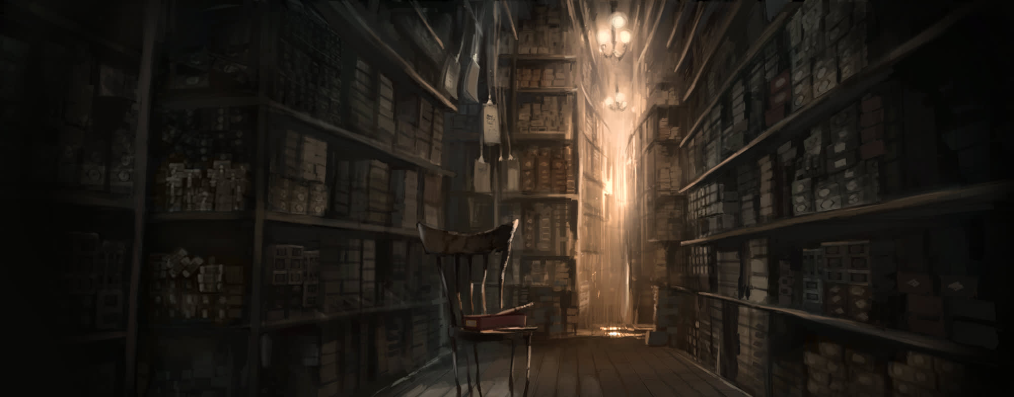 Ollivanders shop in Diagon Alley.